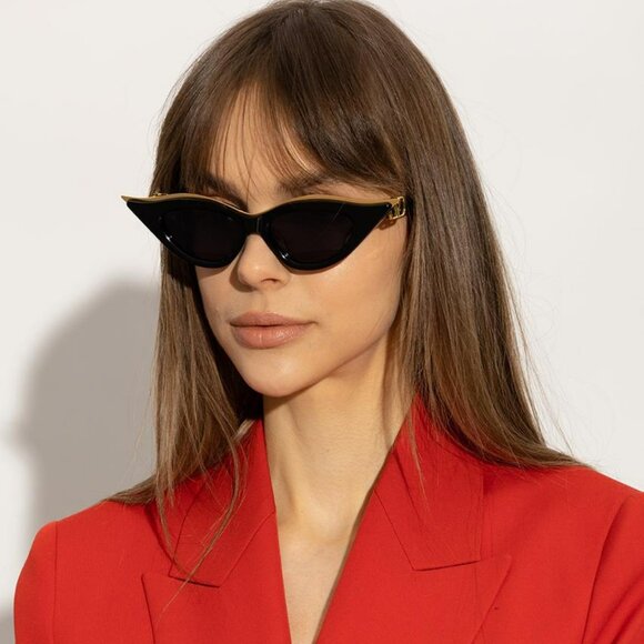 Valentino V-GOLDCUT - II VLS-114A 49 Women Sunglasses Titanium Black Gold Grey